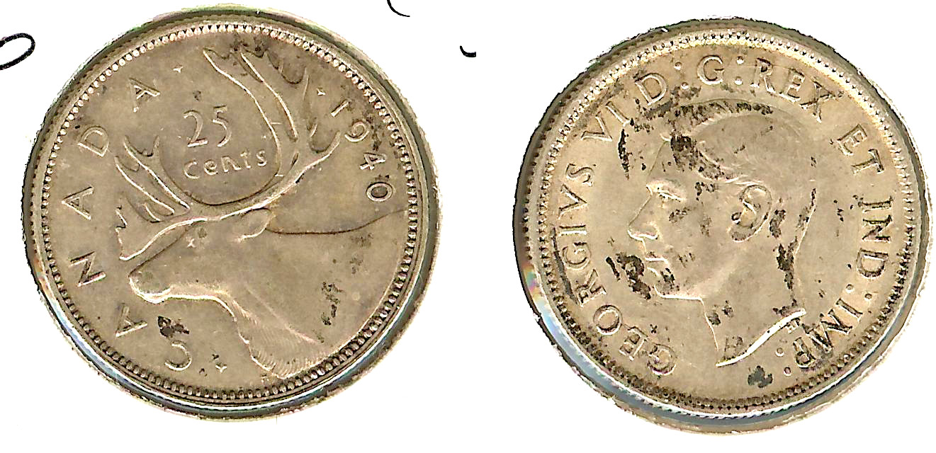 Canada 25 cents 1940 gEF